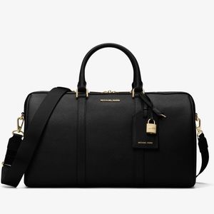 Michael Kors Black Leather Duffel Bag